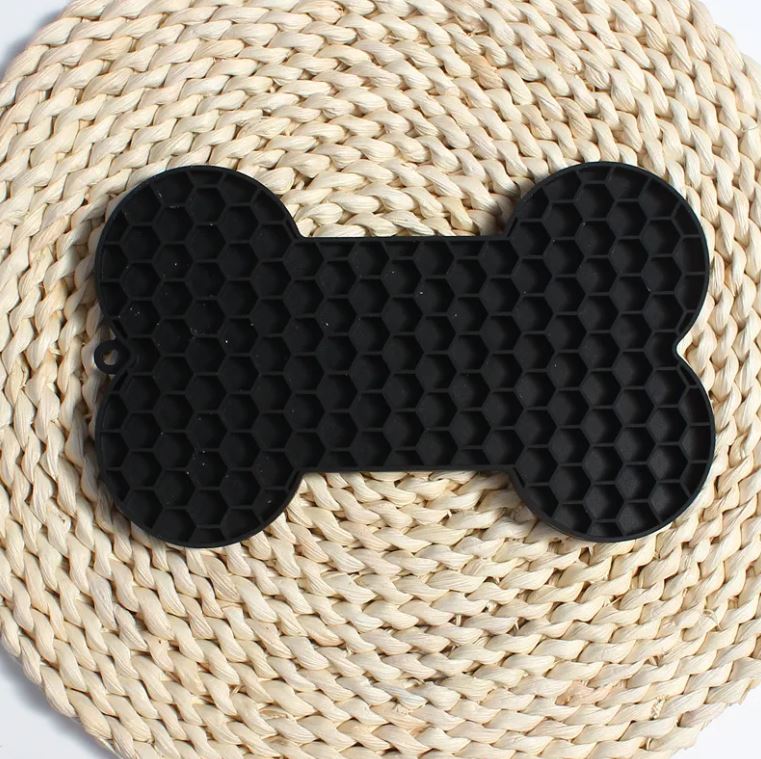 Silicone Dog Lick Mat & Slow Feeder (with Brush)