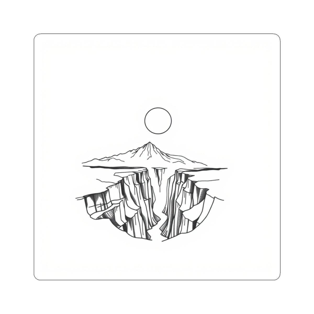 CanyonCache Minimalist Canyon Sticker — Vinyl Kiss-Cut