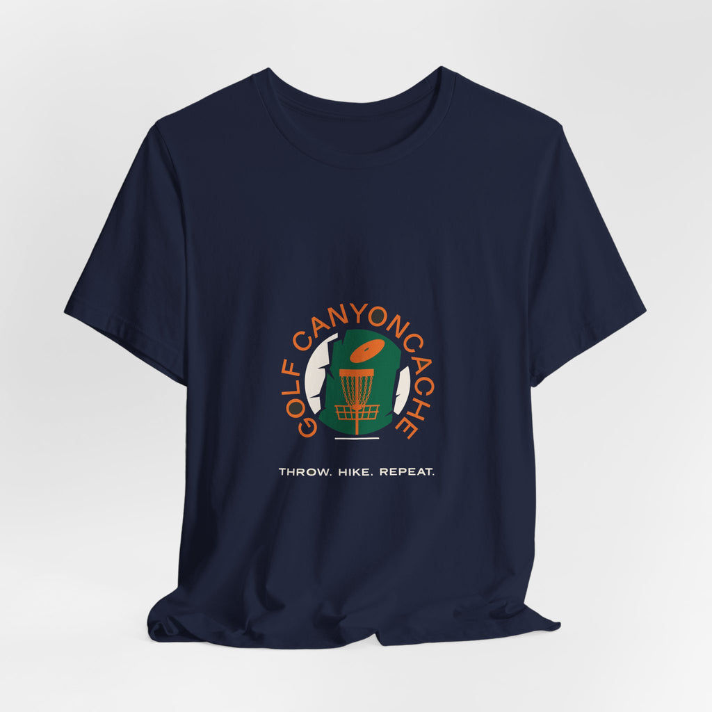 Golf CanyonCache Tee — "Throw. Hike. Repeat."