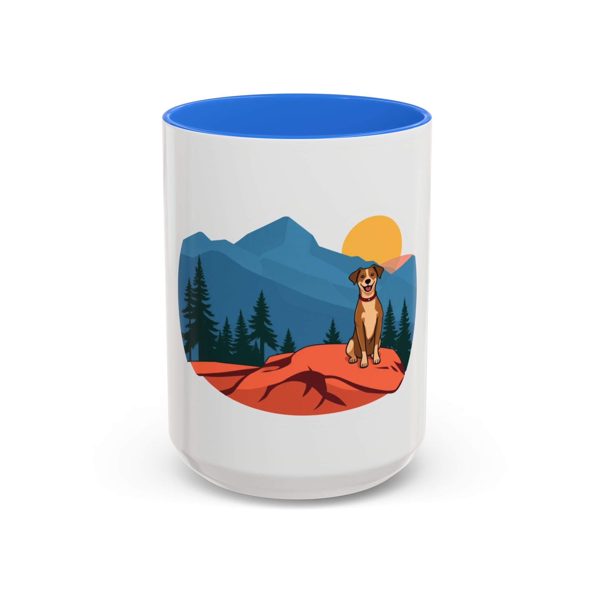 CanyonCache Trail Dog Mug — Retro Mountain Dog Camp Coffee Mug