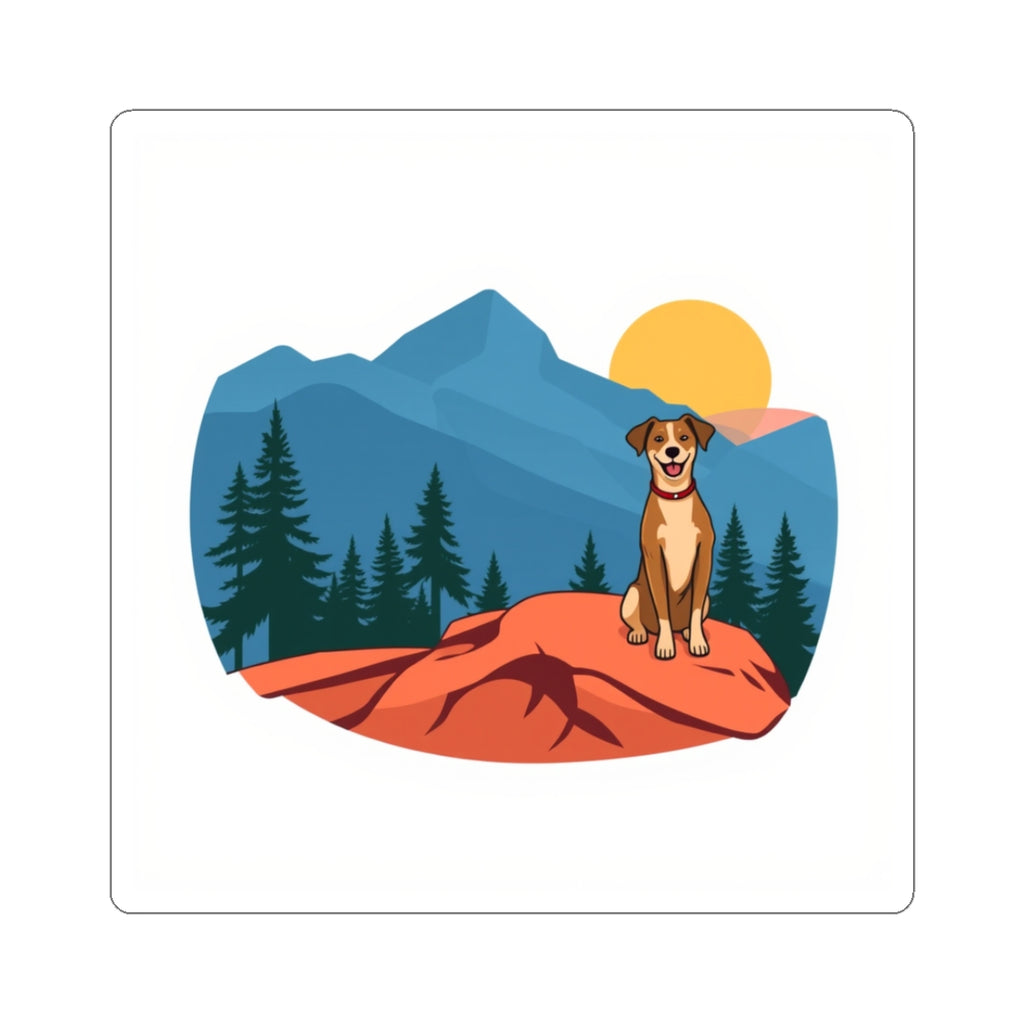 CanyonCache Trail Dog Sticker — Vinyl Kiss-Cut