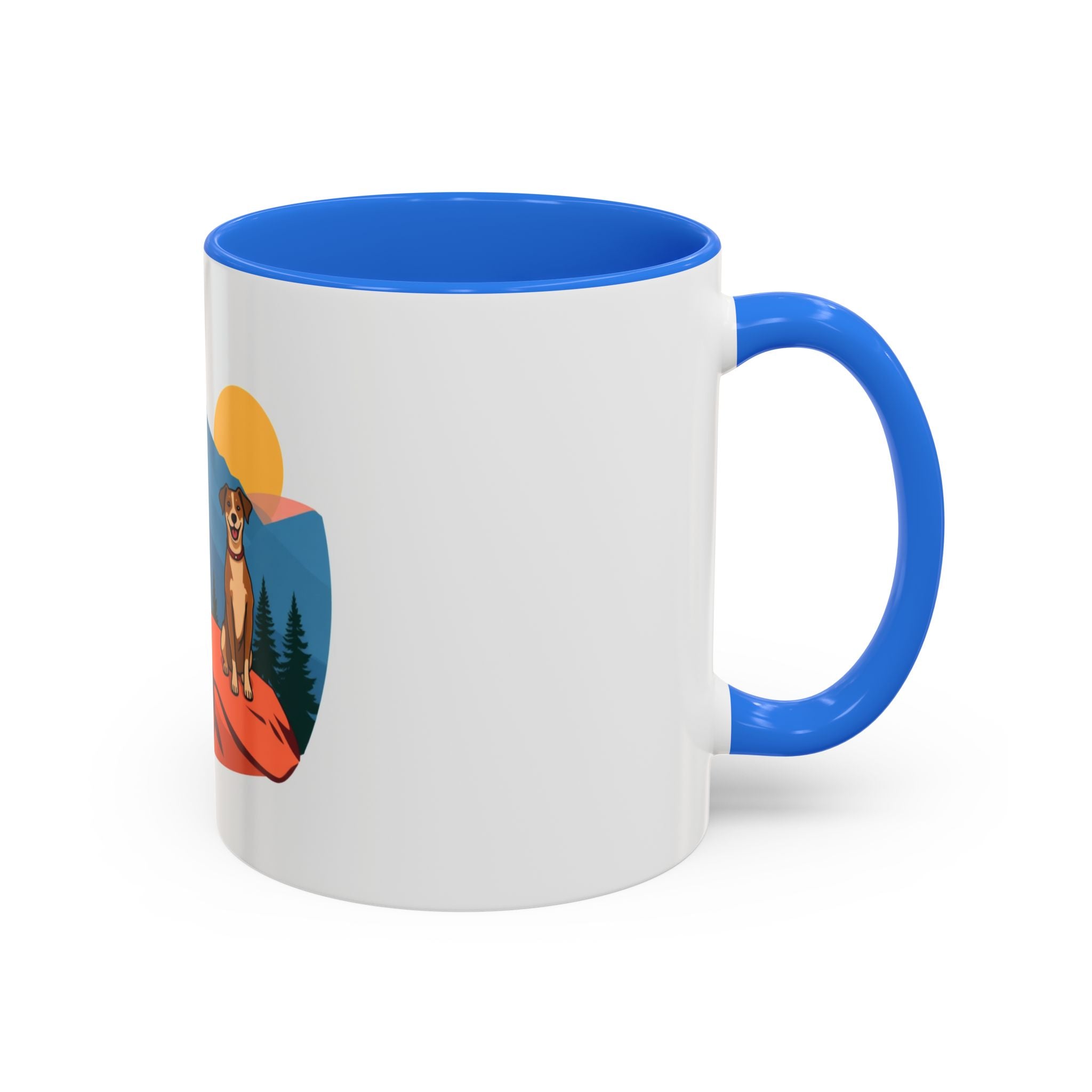CanyonCache Trail Dog Mug — Retro Mountain Dog Camp Coffee Mug