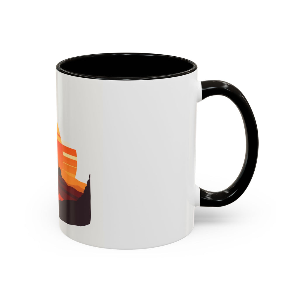 CanyonCache Desert Sunset Mug — Retro Mesa Camp Coffee Mug
