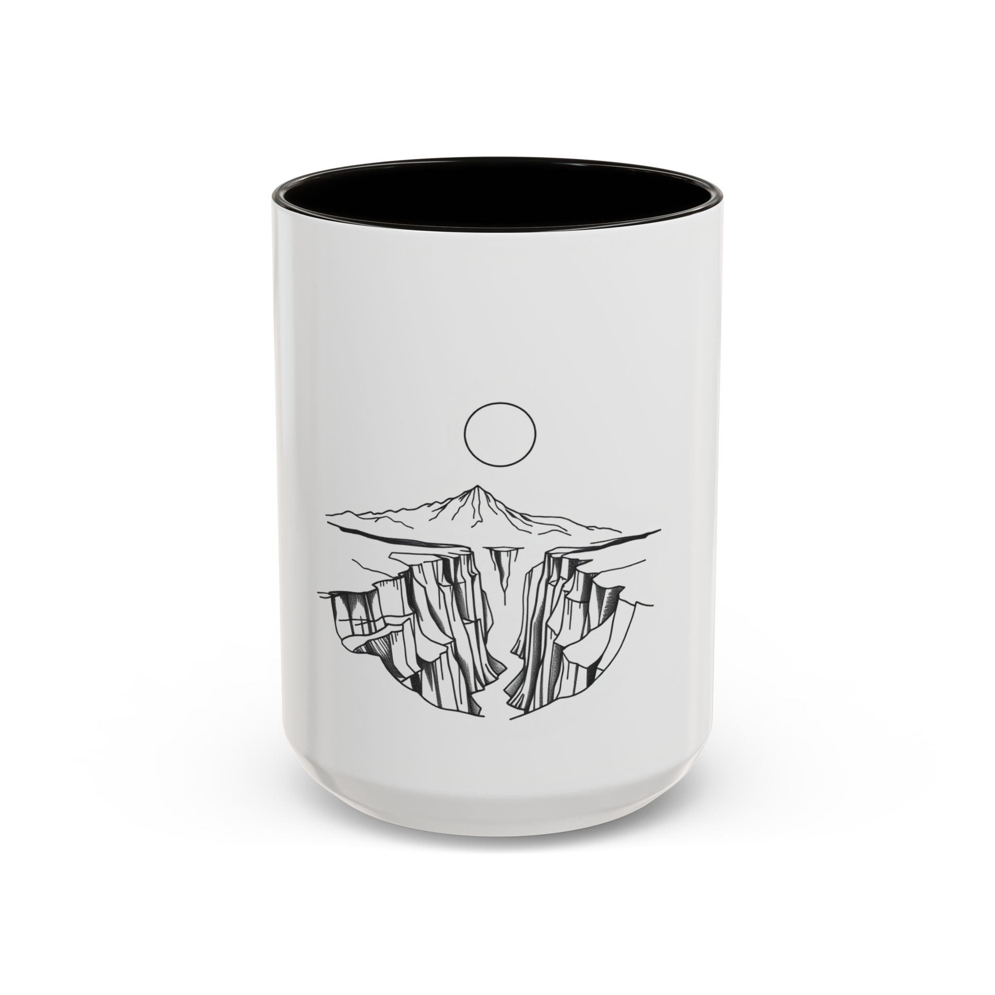 CanyonCache Minimalist Canyon Mug — Line-Art Mountain Coffee Mug