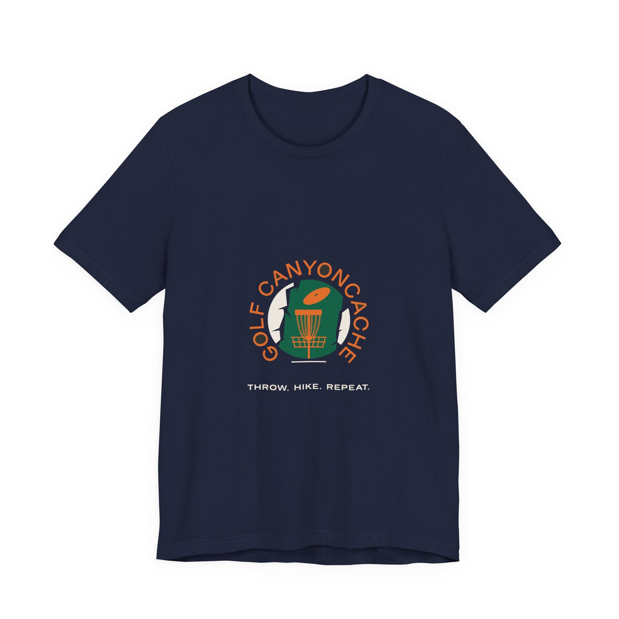 Golf CanyonCache Tee — "Throw. Hike. Repeat."