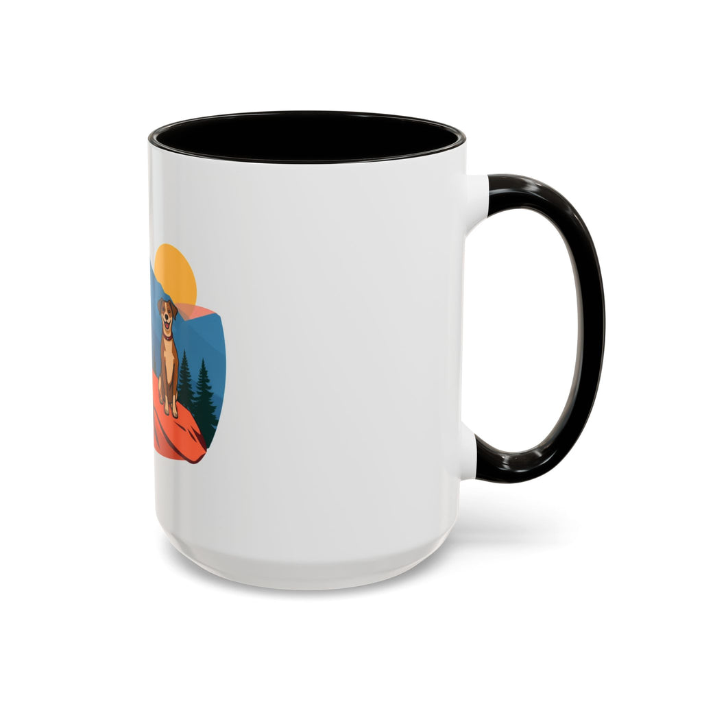 CanyonCache Trail Dog Mug — Retro Mountain Dog Camp Coffee Mug