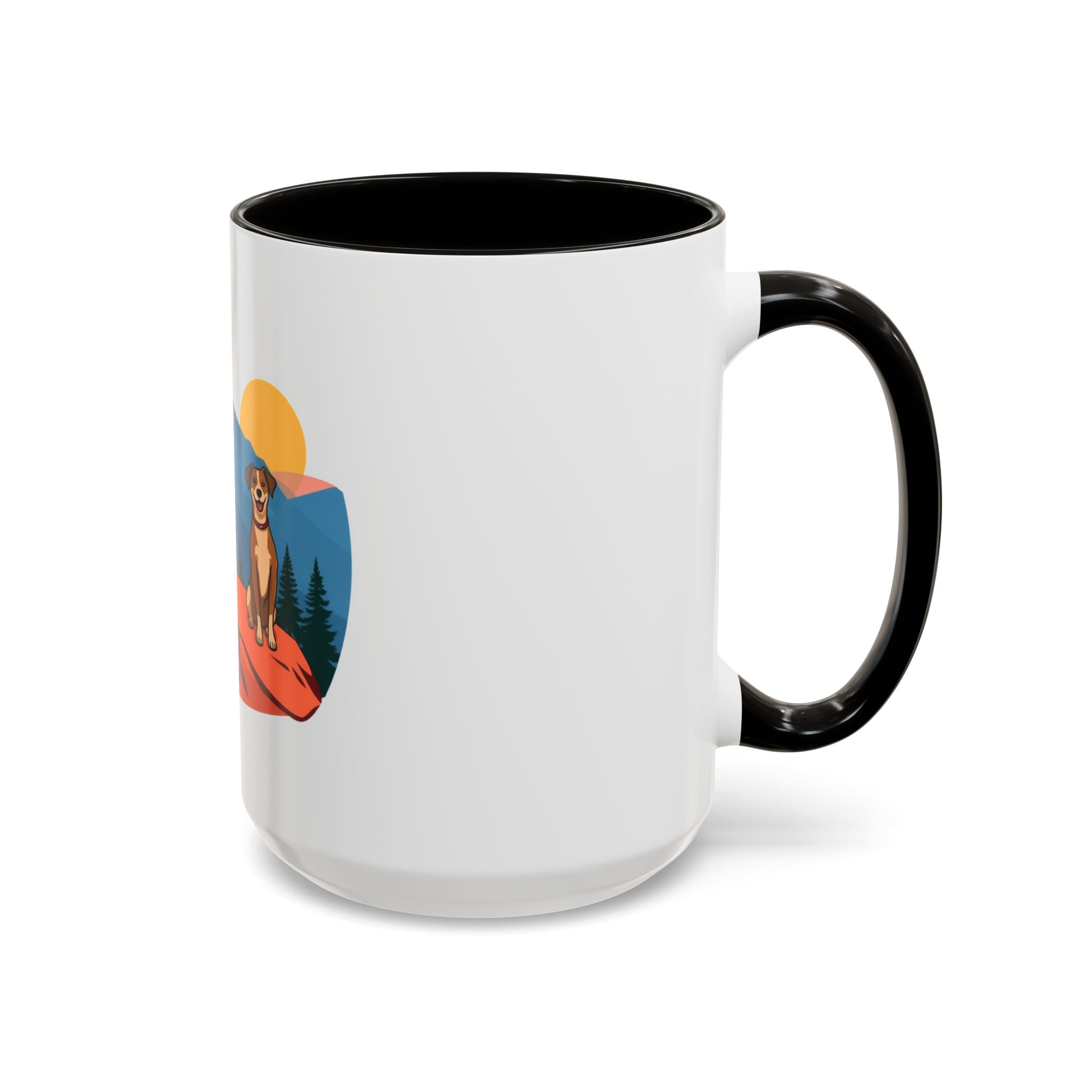 CanyonCache Trail Dog Mug — Retro Mountain Dog Camp Coffee Mug