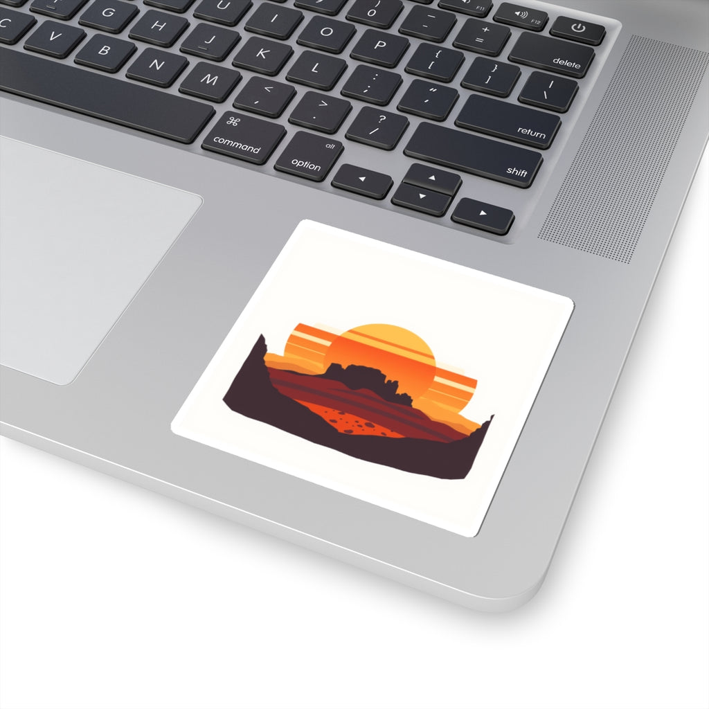 CanyonCache Desert Sunset Sticker — Vinyl Kiss-Cut