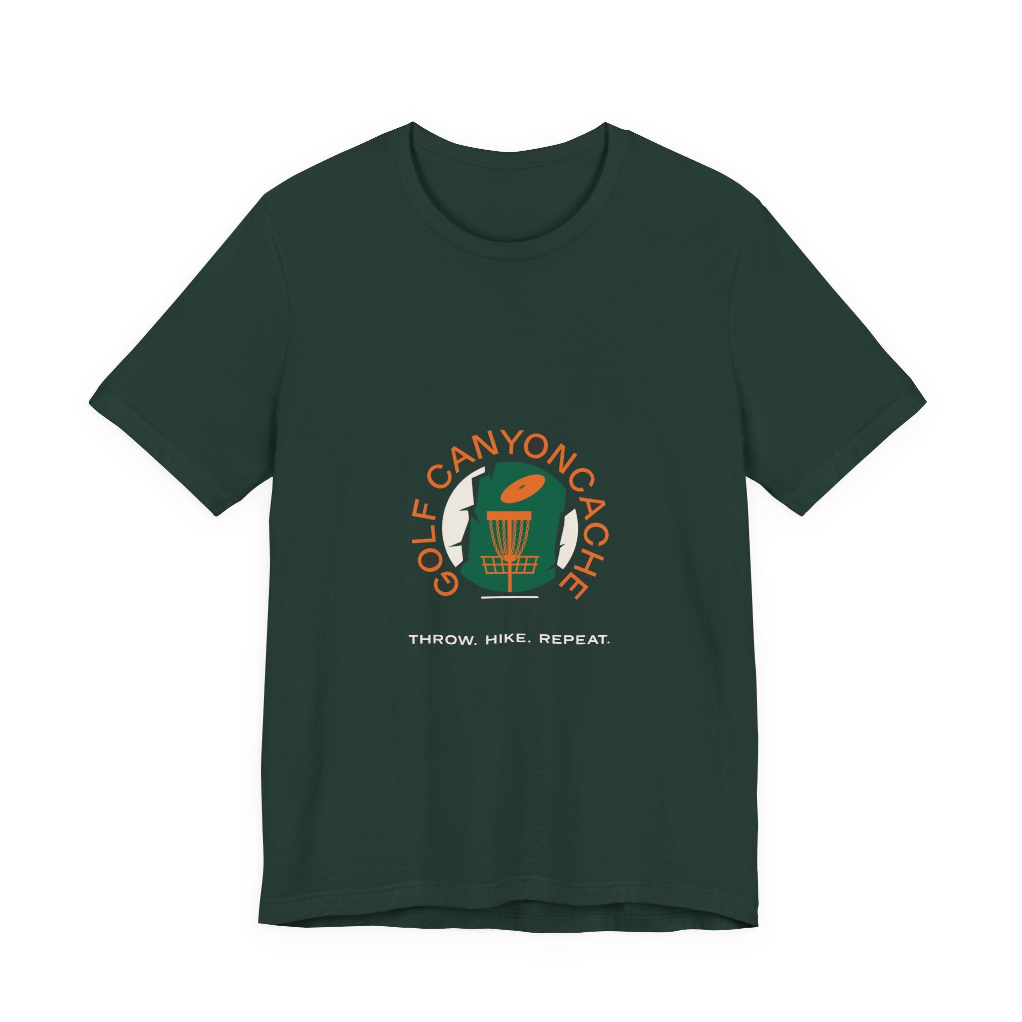 Golf CanyonCache Tee — "Throw. Hike. Repeat."