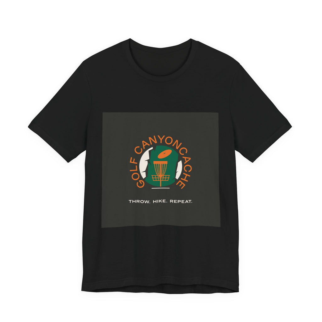 Golf CanyonCache Tee — "Throw. Hike. Repeat."