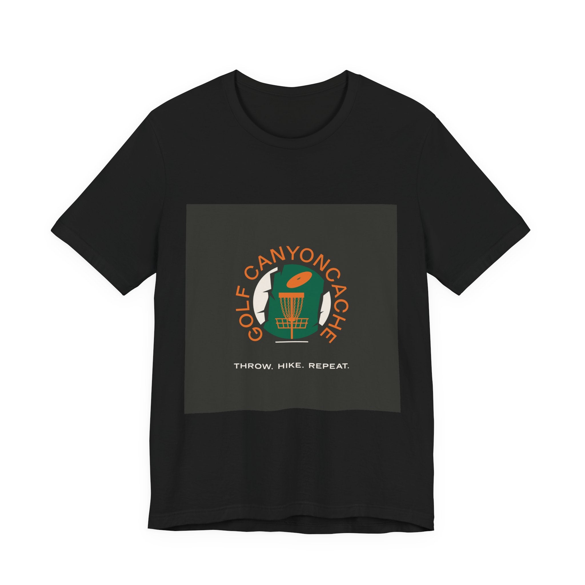 Golf CanyonCache Tee — "Throw. Hike. Repeat."