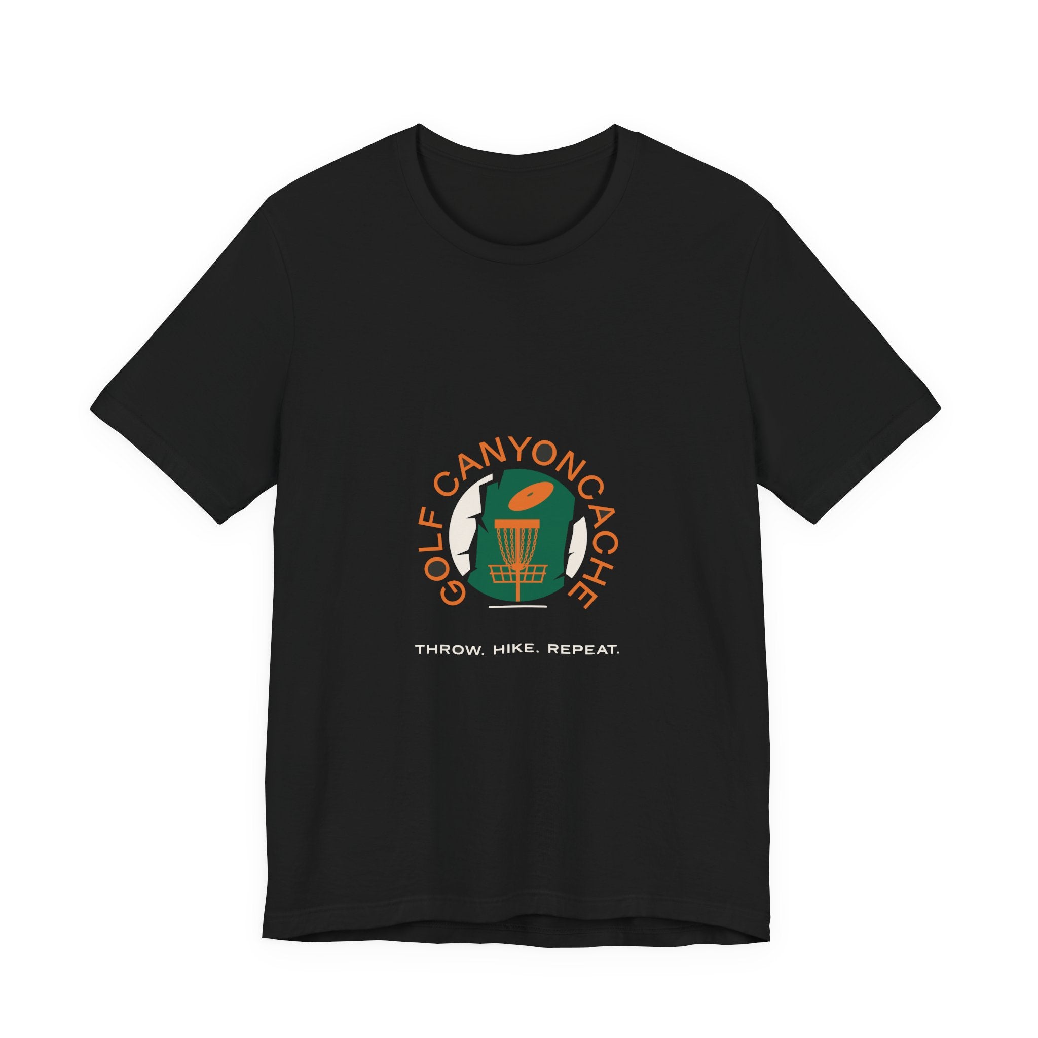 Golf CanyonCache Tee — "Throw. Hike. Repeat."
