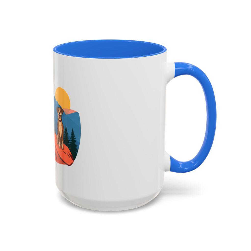 CanyonCache Trail Dog Mug — Retro Mountain Dog Camp Coffee Mug