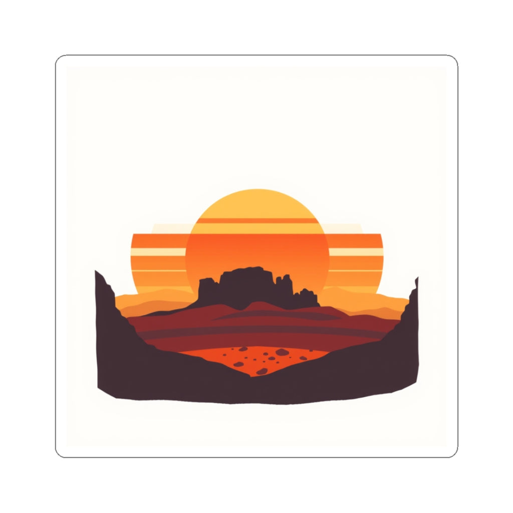CanyonCache Desert Sunset Sticker — Vinyl Kiss-Cut