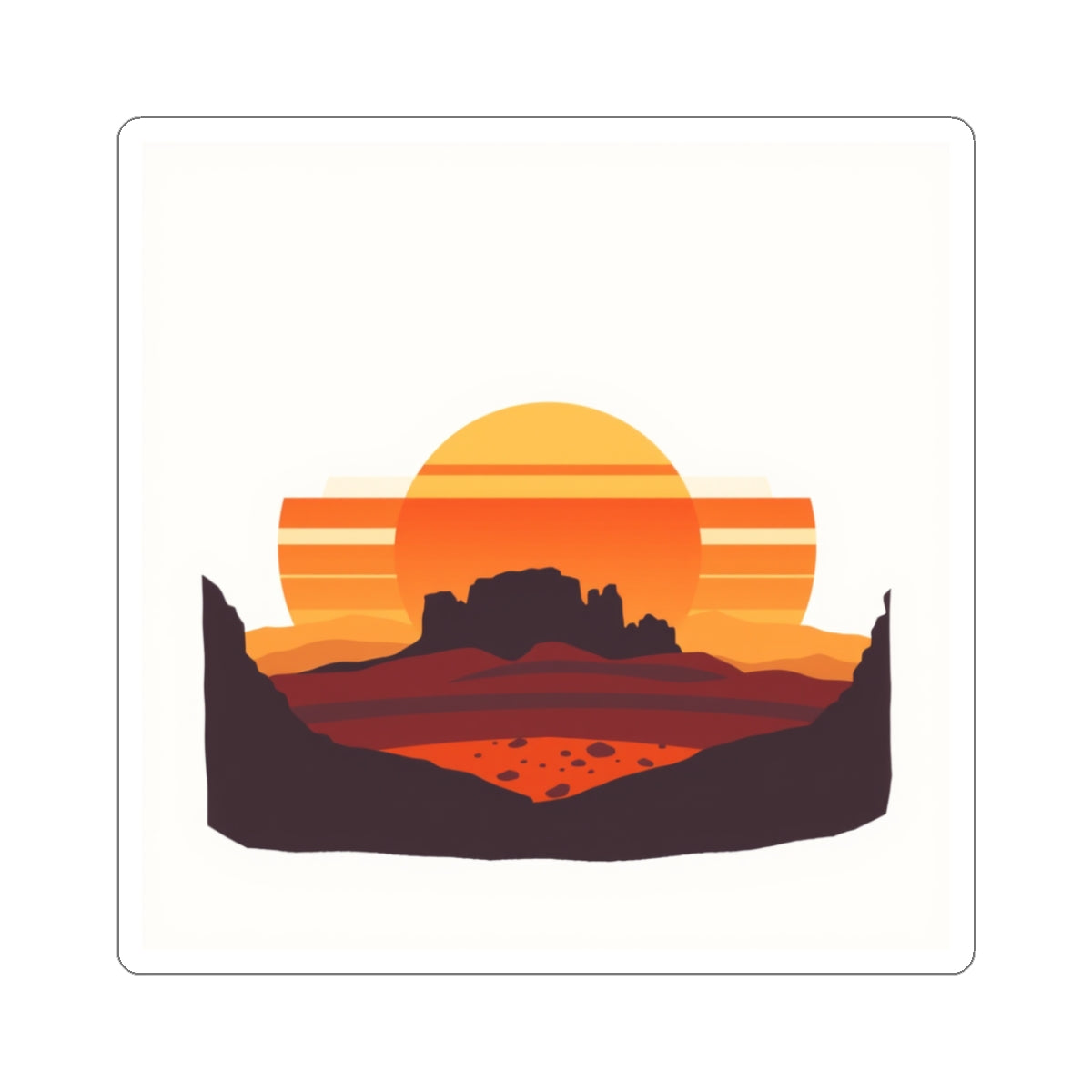 CanyonCache Desert Sunset Sticker — Vinyl Kiss-Cut