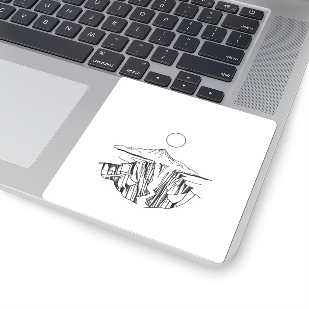 CanyonCache Minimalist Canyon Sticker — Vinyl Kiss-Cut