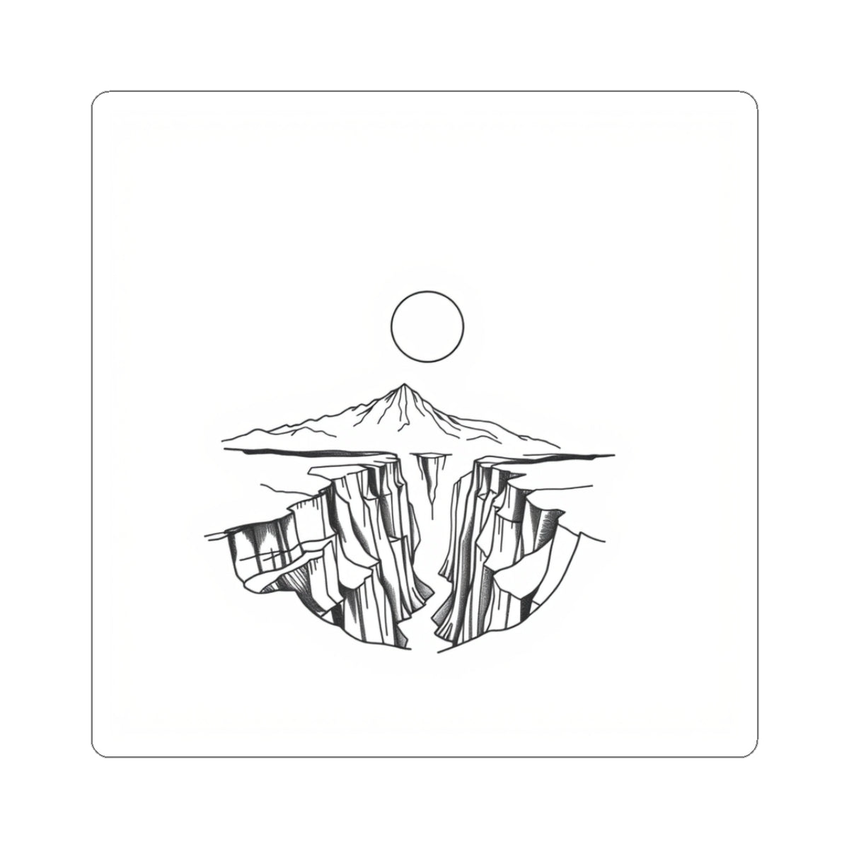 CanyonCache Minimalist Canyon Sticker — Vinyl Kiss-Cut