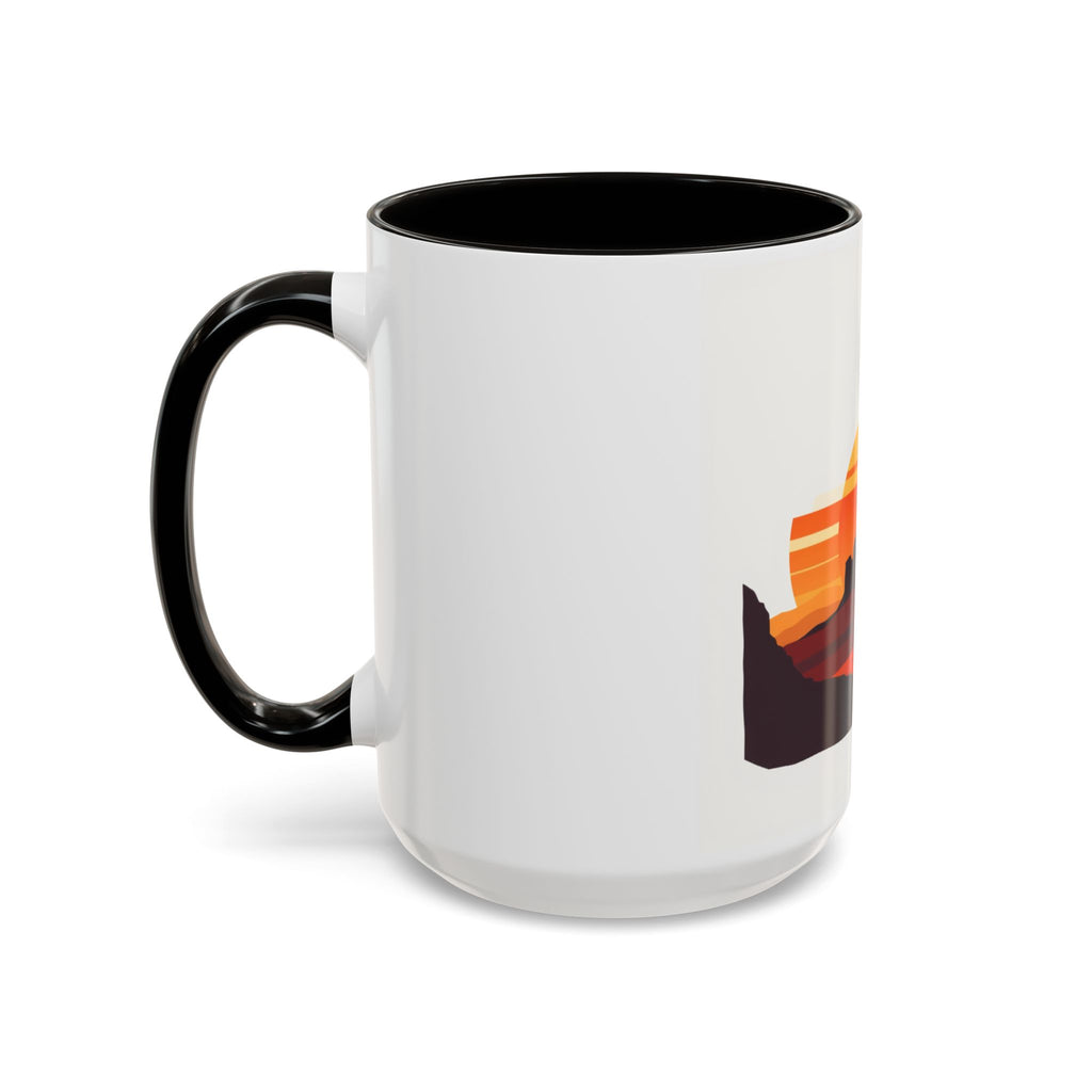 CanyonCache Desert Sunset Mug — Retro Mesa Camp Coffee Mug