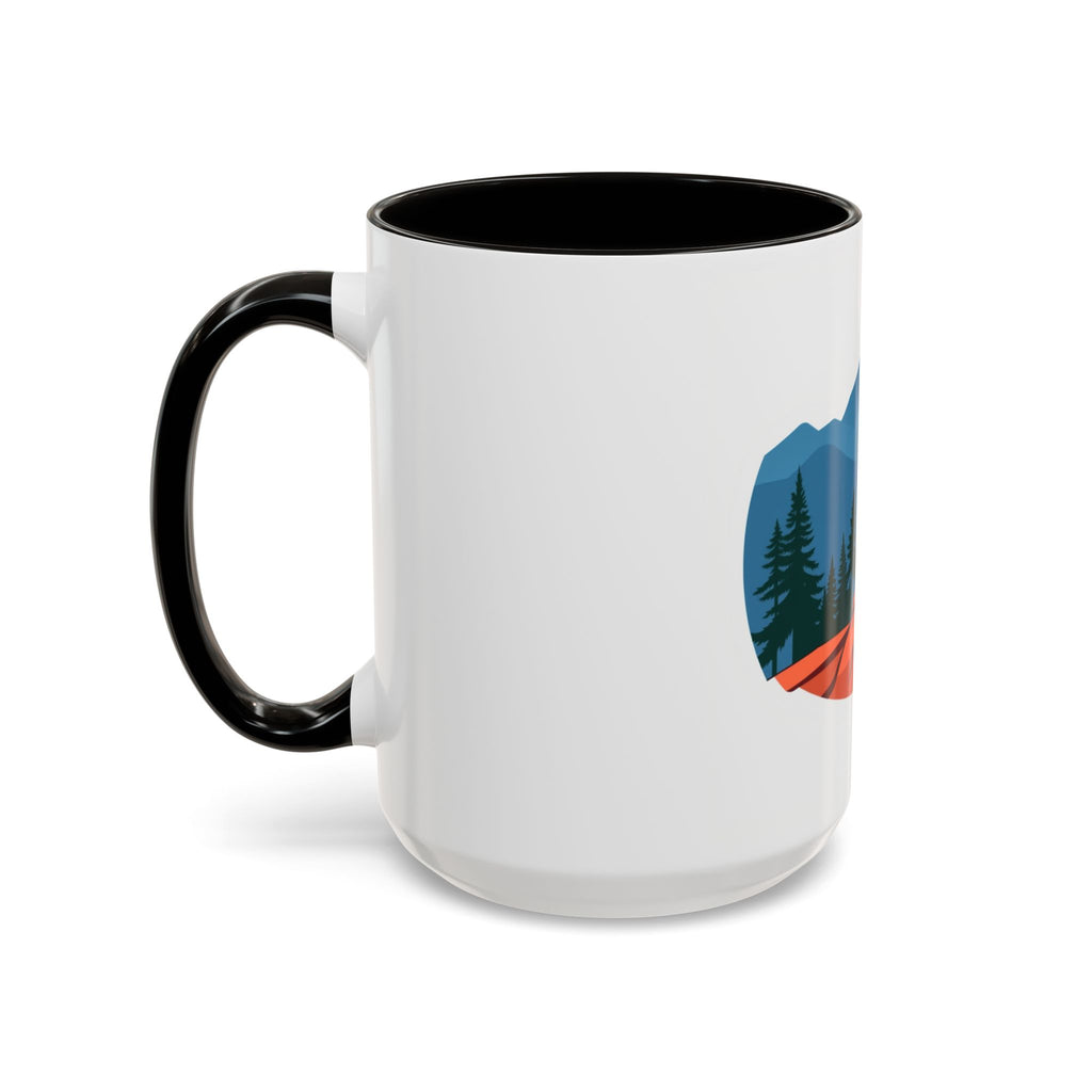 CanyonCache Trail Dog Mug — Retro Mountain Dog Camp Coffee Mug