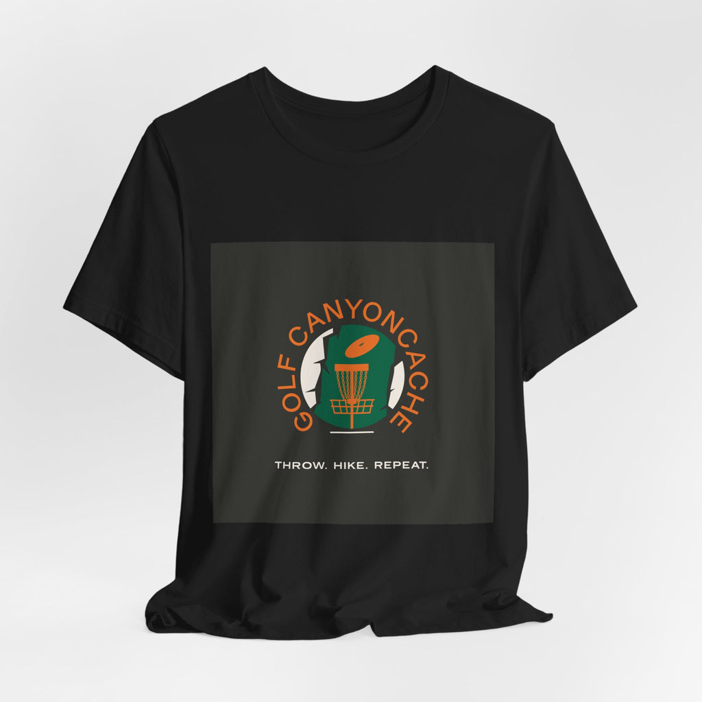 Golf CanyonCache Tee — "Throw. Hike. Repeat."