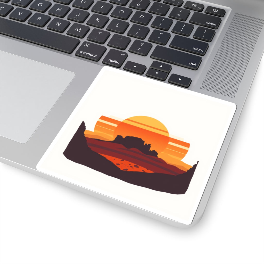 CanyonCache Desert Sunset Sticker — Vinyl Kiss-Cut