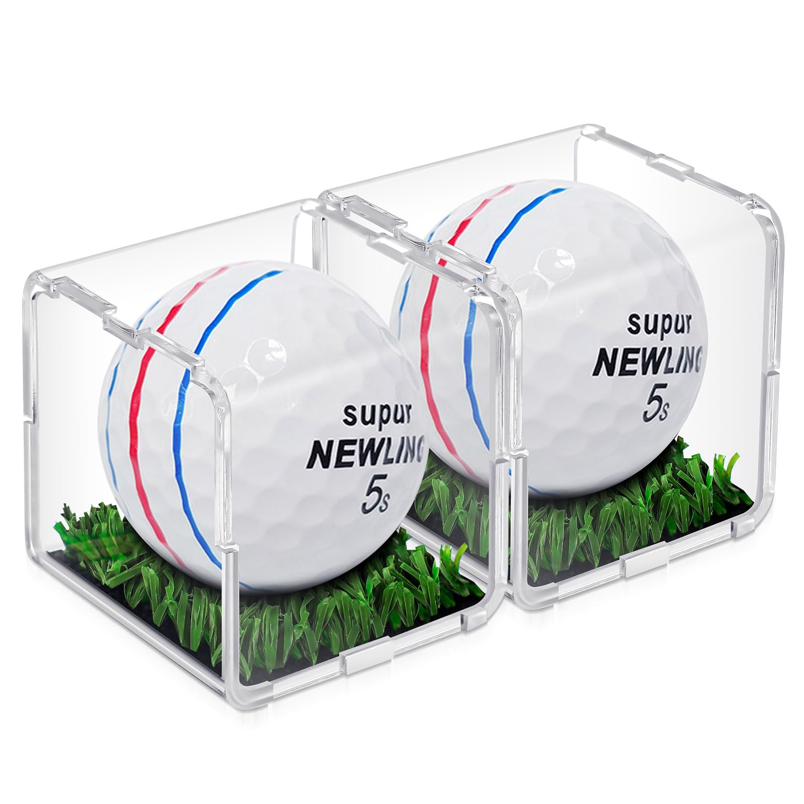 Golf Ball Display Case with Turf – Set of 2