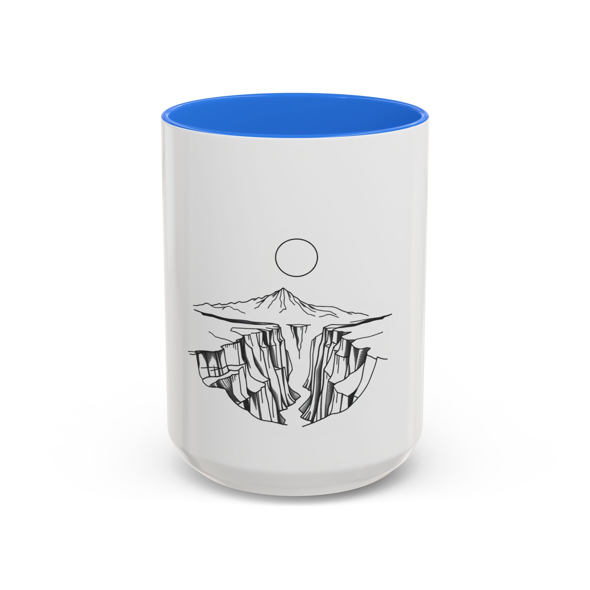 CanyonCache Minimalist Canyon Mug — Line-Art Mountain Coffee Mug