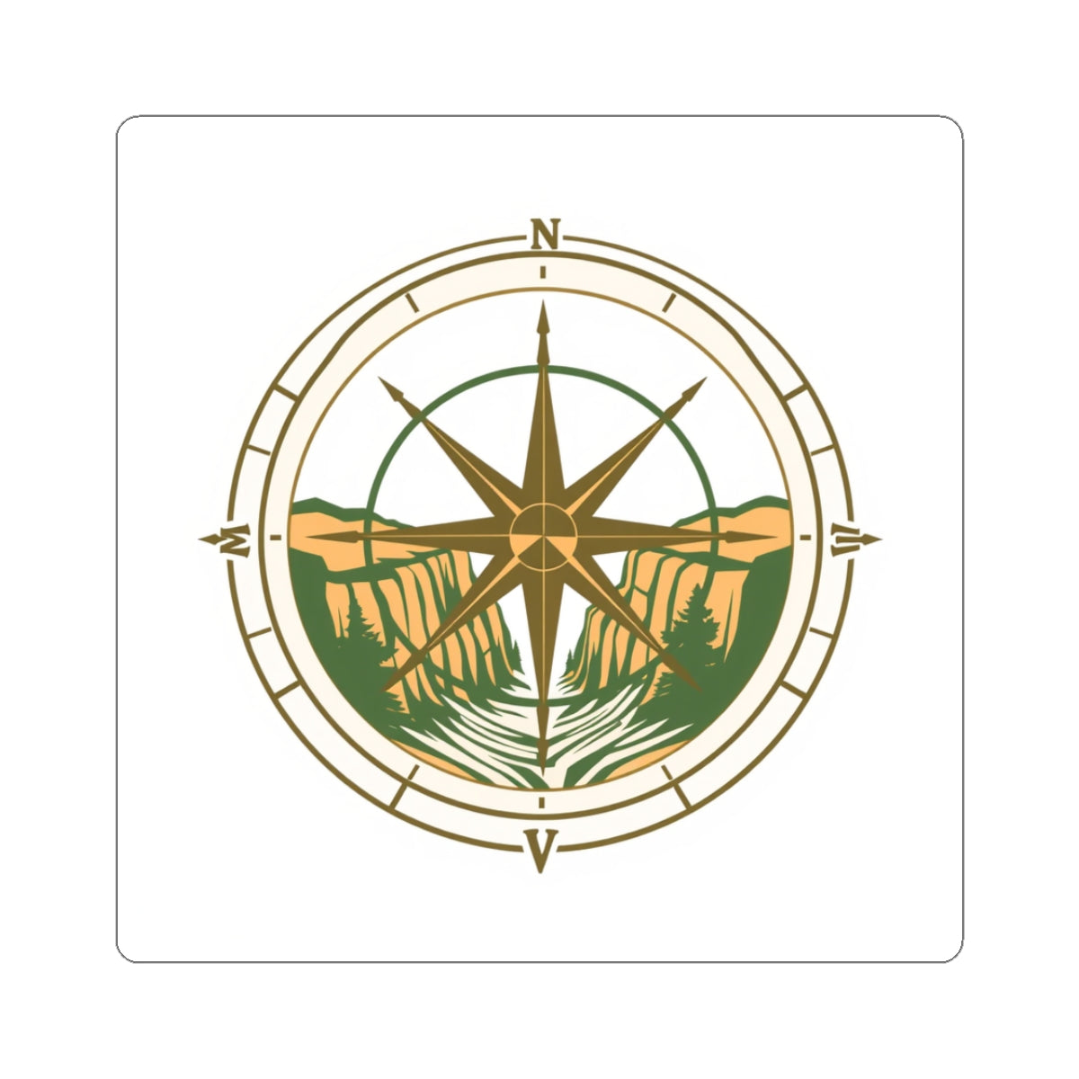CanyonCache Compass Trail Sticker — Vinyl Kiss-Cut