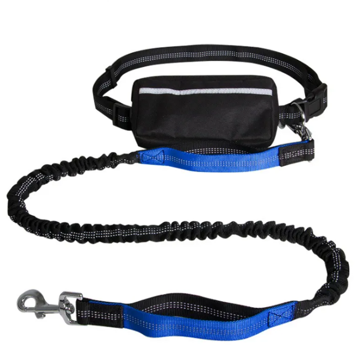 Hands-Free Bungee Dog Running Leash (Reflective + Waist Belt)
