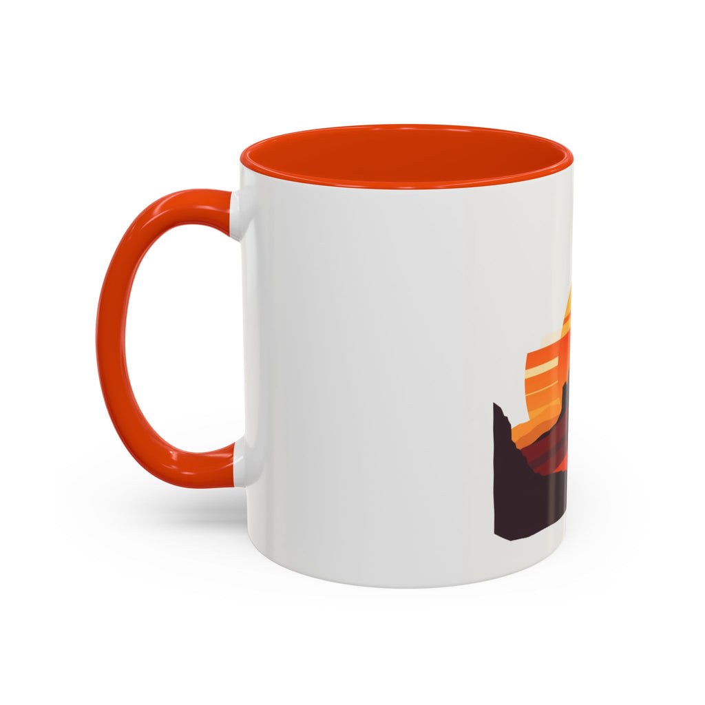 CanyonCache Desert Sunset Mug — Retro Mesa Camp Coffee Mug