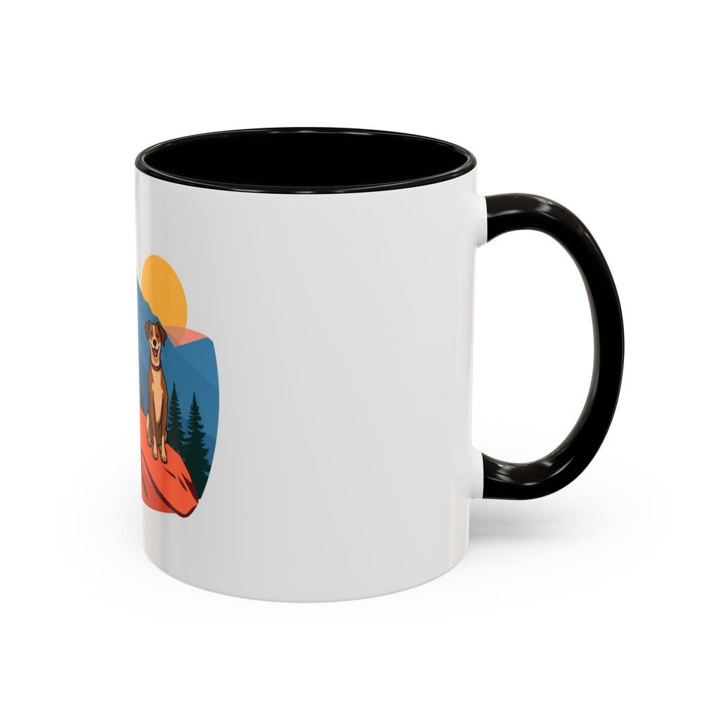 CanyonCache Trail Dog Mug — Retro Mountain Dog Camp Coffee Mug