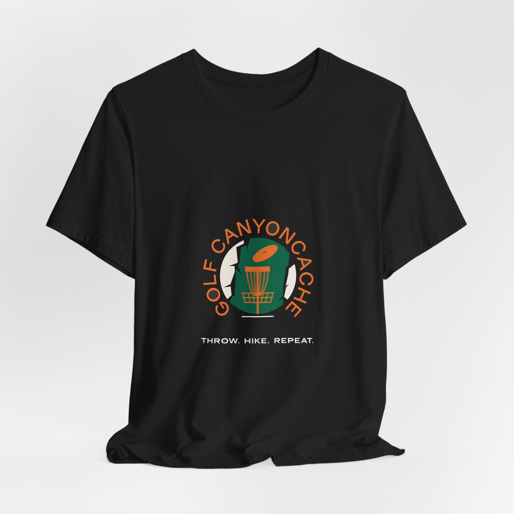 Golf CanyonCache Tee — "Throw. Hike. Repeat."