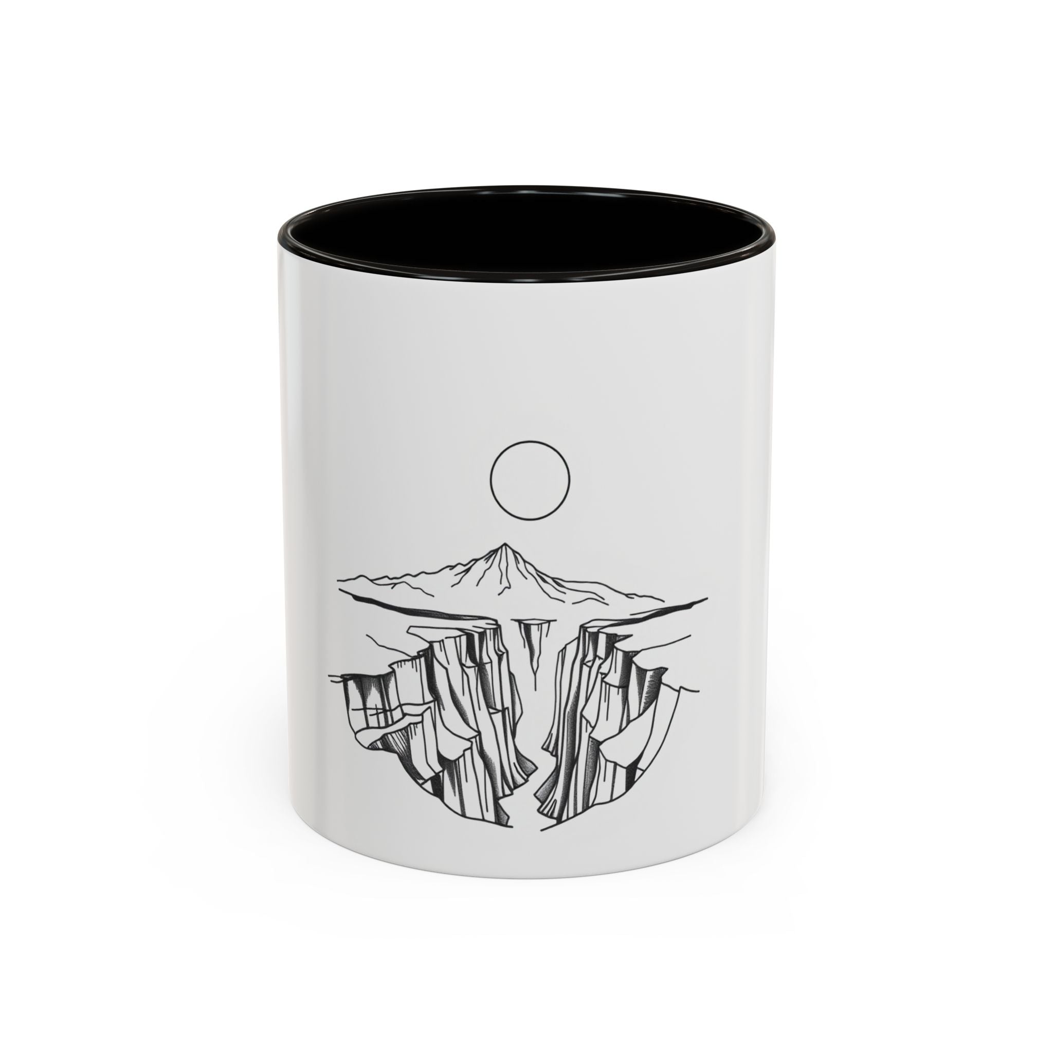 CanyonCache Minimalist Canyon Mug — Line-Art Mountain Coffee Mug