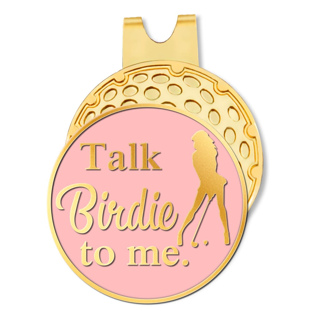 Birdie Talk Pink Gold Ball Marker & Clip