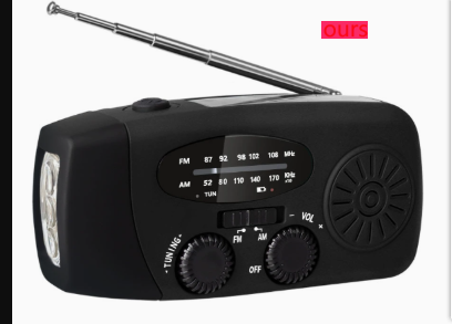 Solar Crank USB Radio Flashlight