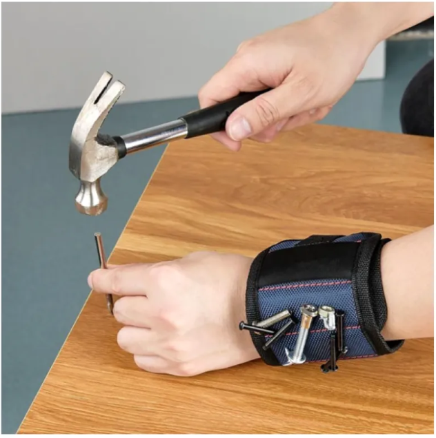 Magnetic Wristband Tool Holder (Holds Screws, Nails & Bits)