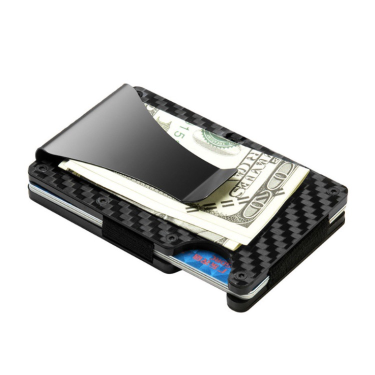 Slim RFID-Blocking Card Wallet — Carbon Fiber + Money Clip