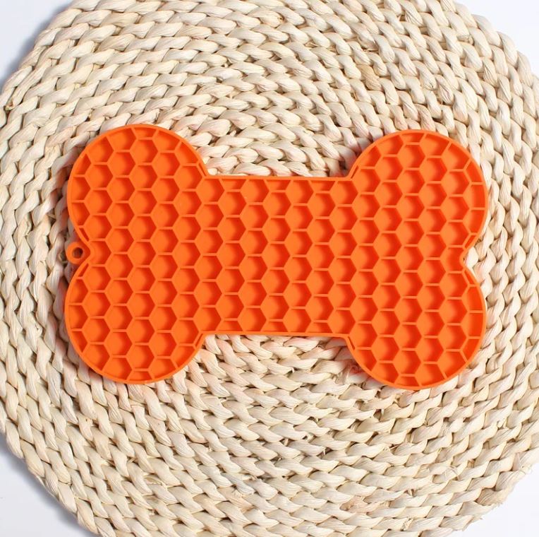 Silicone Dog Lick Mat & Slow Feeder (with Brush)