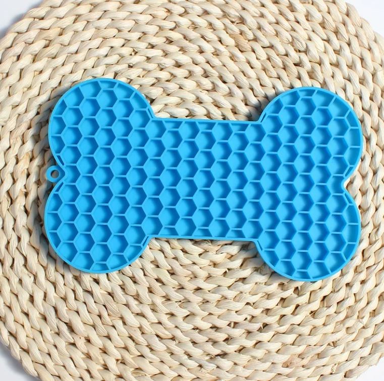 Silicone Dog Lick Mat & Slow Feeder (with Brush)
