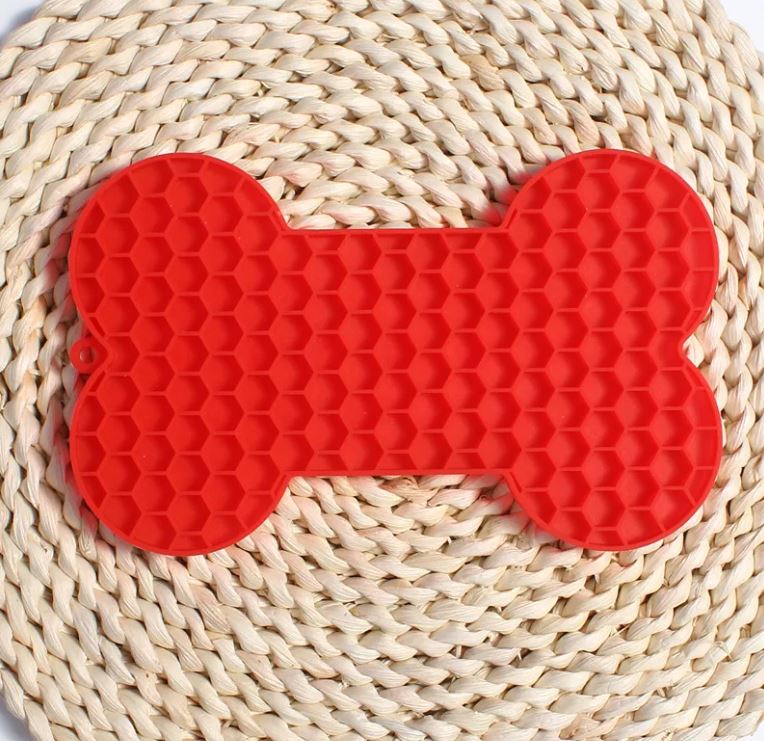 Silicone Dog Lick Mat & Slow Feeder (with Brush)