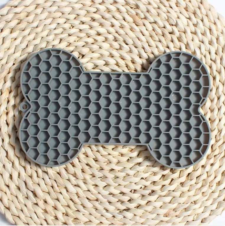Silicone Dog Lick Mat & Slow Feeder (with Brush)