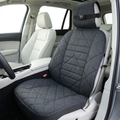 Gray dog seat cover installed on SUV front bucket seat