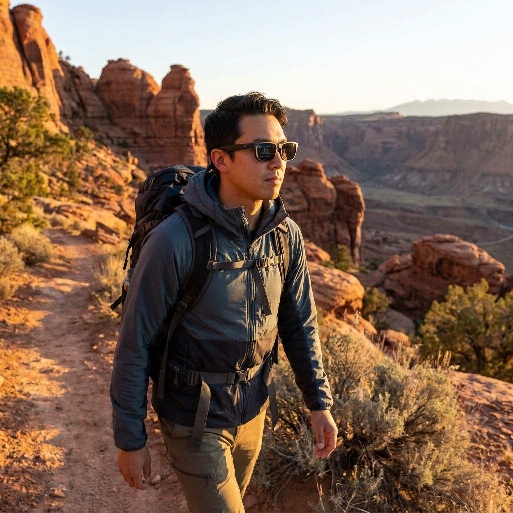 AI Vision Smart Specs hiking Utah canyon
