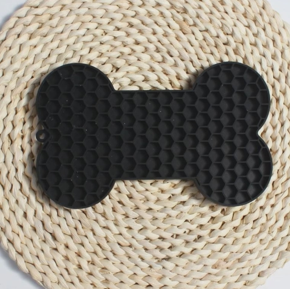 Silicone Dog Lick Mat & Slow Feeder (with Brush)