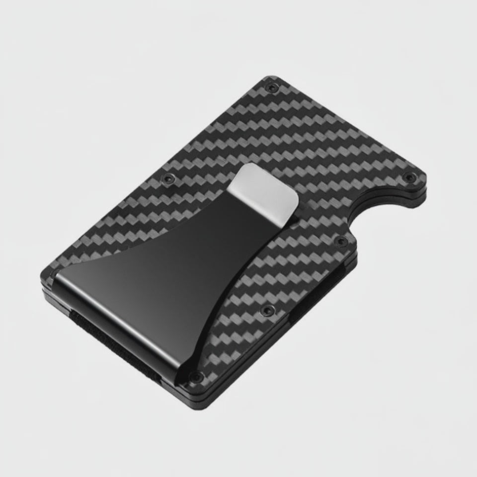 Slim RFID-Blocking Card Wallet — Carbon Fiber + Money Clip